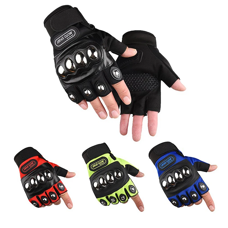Motorcycle Glove Knuckle - Halbfinger-Schutzhandschuhe für Motorräder mit Stahlknöchelschutz, Rutschfeste