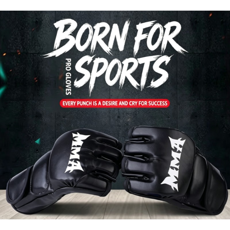 Motorcycle Glove Knuckle - Professionelle Box-Trainingshandschuhe aus Leder mit Halbfingerdesign